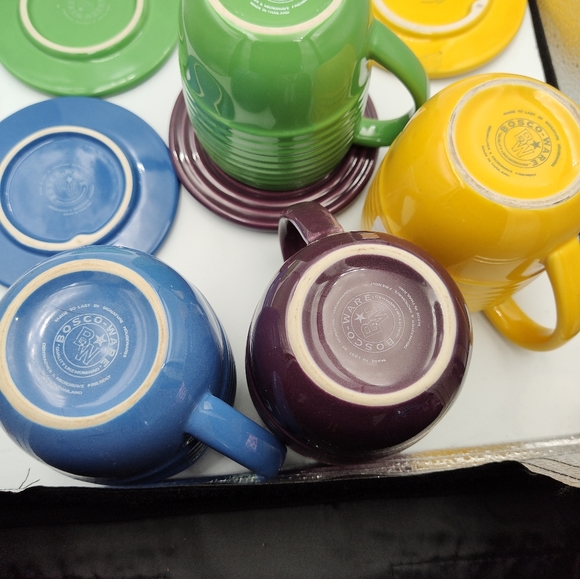 Bosco-ware Beehive Circles 4 pairs coasters & mugs cups RARE - Picture 3 of 6